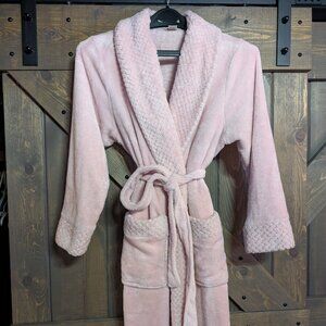 Liz Claiborne ultra plush light pink full length robe size L